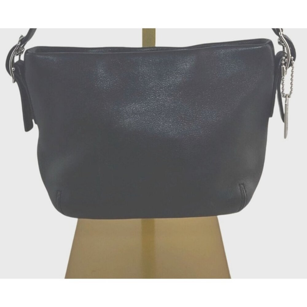 Vintage Y2K Coach Legacy Mini Dufflette Black Leather  Metal Hangtag Signature - Picture 5 of 11